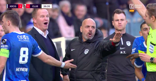 🎥 | Verhitte Genk-coach Vrancken gaat tekeer tegen scheids Visser en krijgt rood