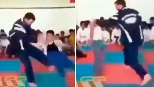 🎥 | Schokkende beelden! Vechtsportleraar gebruikt kinderen als levende bokszakken