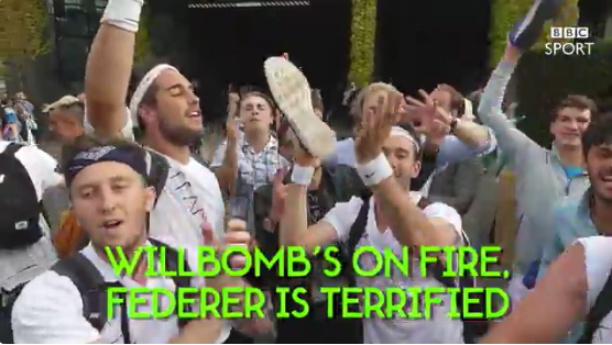 Ook Wimbledon heeft Will Grigg: 'Willbomb's on fire, Federer is terrified!'