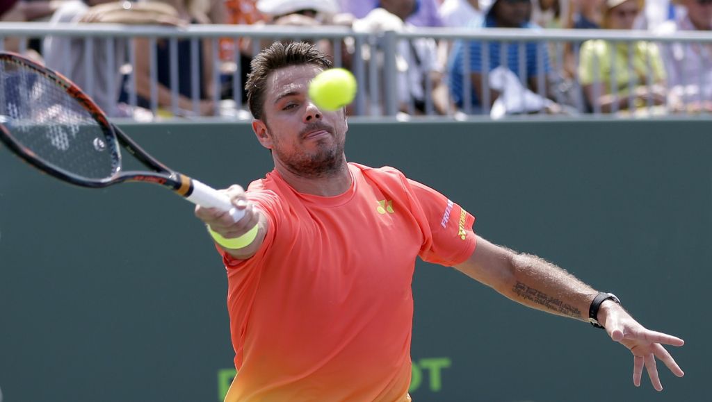 Wawrinka kansloos tegen Koeznetsov in Miami