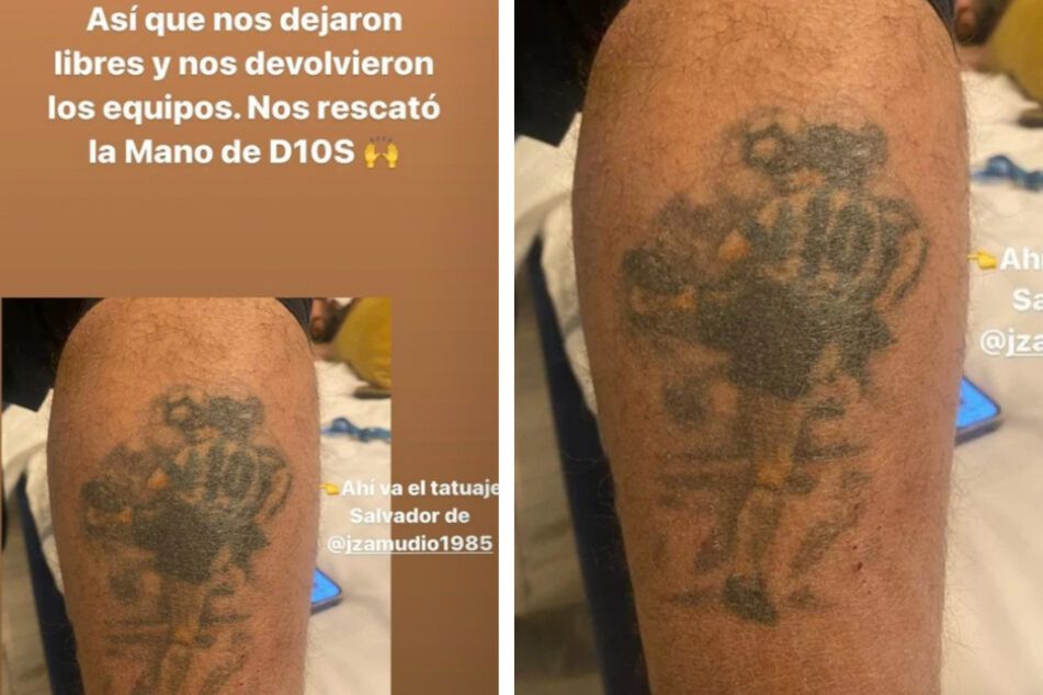 Oorlogsjournalisten vrijgelaten na tonen Maradona-tattoo: 'Hand van God redde ons'