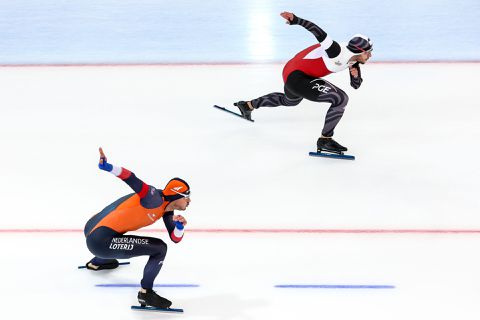 Merijn Scheperkamp op 2e plaats bij 500 meter sprint, Otterspeer bijna ten val
