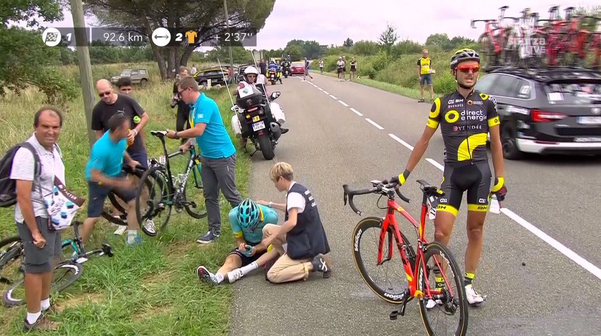 Cataldo valt hard en verlaat de Tour de France per direct