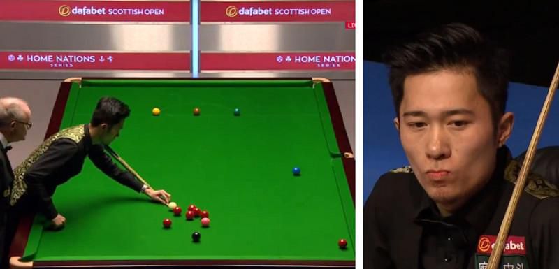 Snookerspeler stoot bal wel op een hele aparte manier (video)