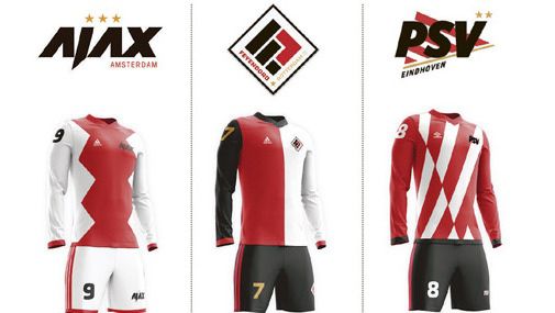 Restyling tenues Ajax, Feyenoord en PSV