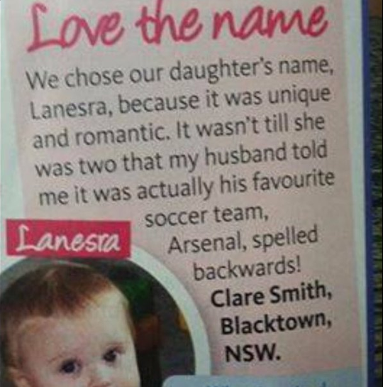 Moeder komt er na 2 jaar achter dat haar dochter stiekem naar Arsenal is vernoemd