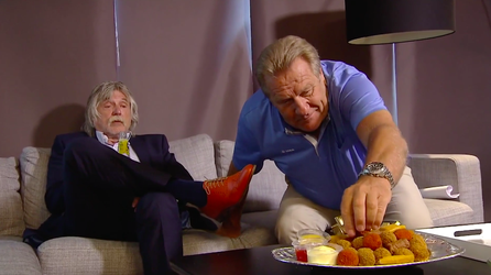 🎥 | Klassieker! Bloopers bij spotje Johan Derksen en Jan Boskamp: 'Niet te vreten man'