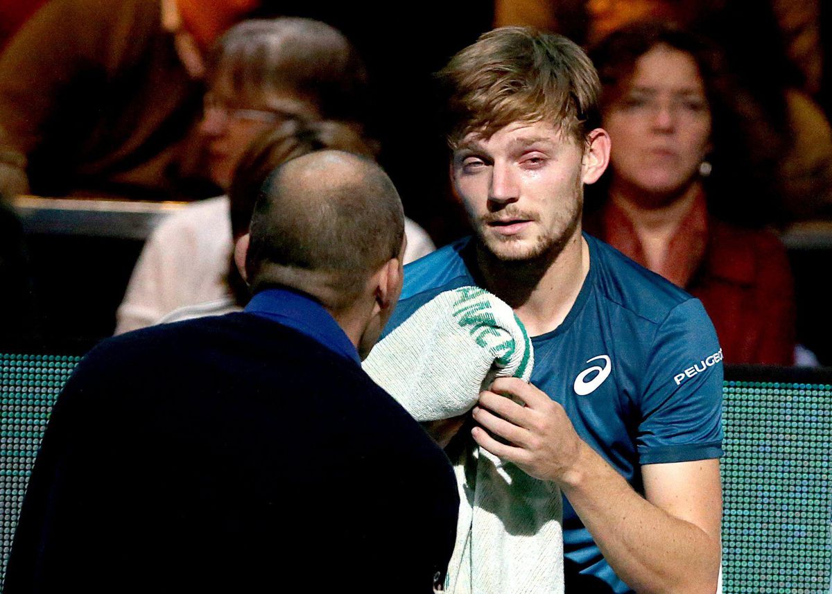 David Goffin na vervelende oogblessure weer terug op de tennisbaan