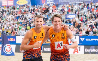 Beachvolleyballers Leon Luini en Yorick te Groot zonder te trainen naar EK-finale