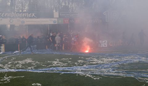 Kinderen gewond geraakt door debiel vuurwerkgevecht bij Rijnsburgse Boys tegen Quick Boys