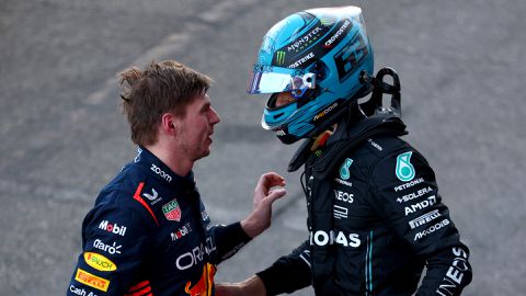 Is Max Verstappen nog steeds boos op George Russell? 'Dat horen mensen graag'