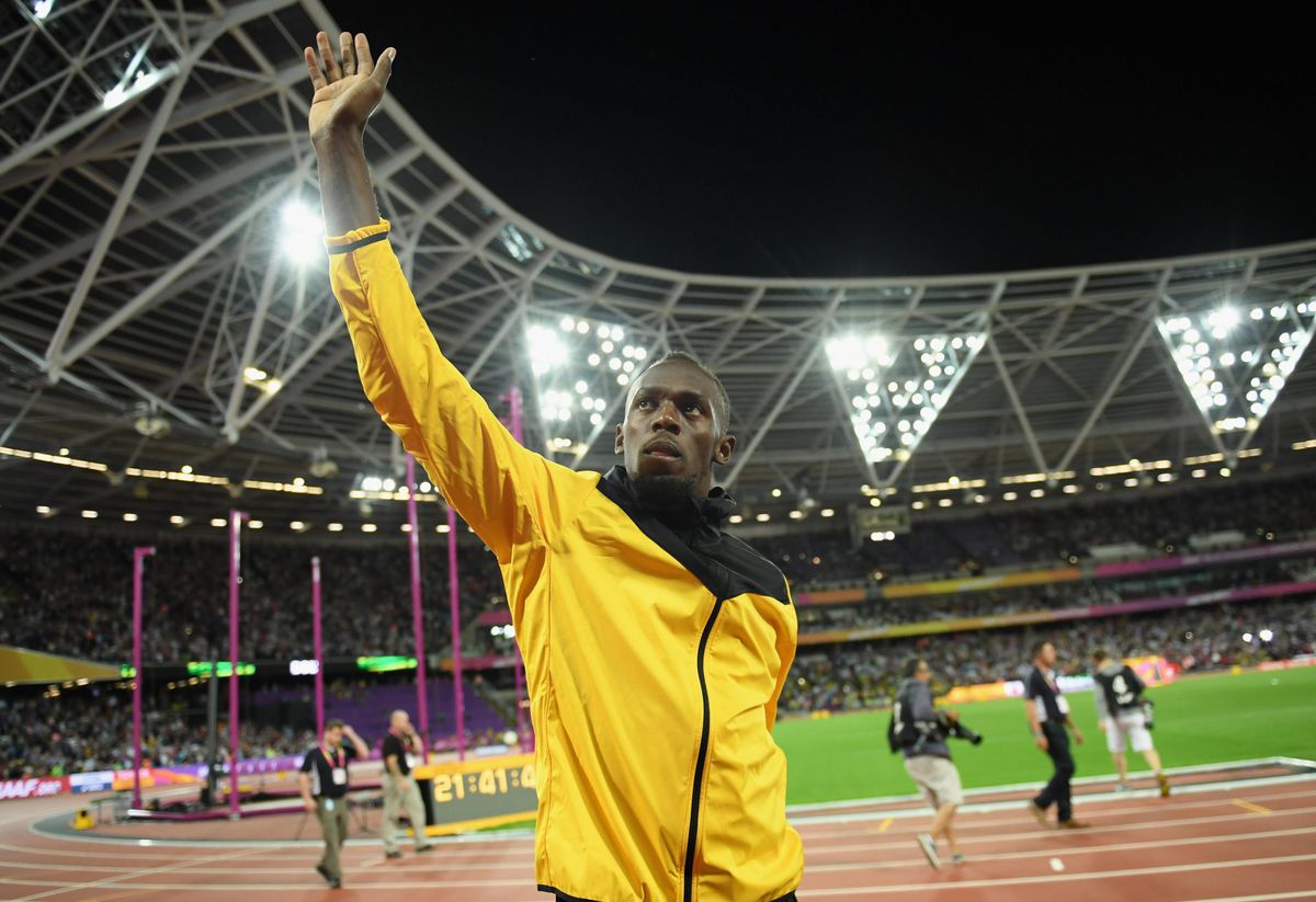 Alsnog een ereronde voor sprintlegende Bolt (foto's)