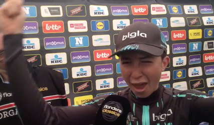 Deense wielrenster dolenthousiast voor de camera na Ronde van Vlaanderen (video)