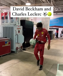 🎥 | Charles Leclerc trapt balletje met David Beckham bij GP Miami