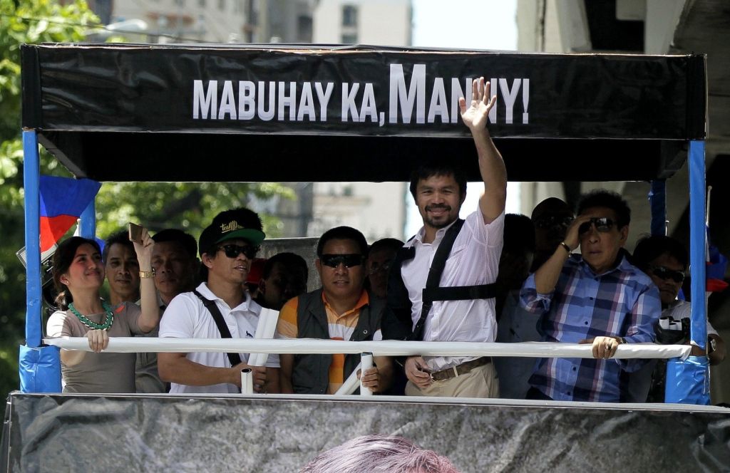 Pacquiao als held onthaald op de Filipijnen