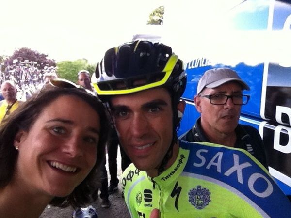 Marianne Vos wenst Alberto Contador succes
