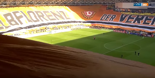 Fans van Duitse derdeklasser verslaan dik het 'grootste spandoek van Europa' van Feyenoord (video)