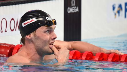 Estafettezwemmers in finale 4x200 meter vrij