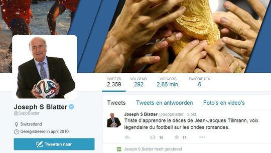 FIFA verwijdert Twitter-bio van Blatter