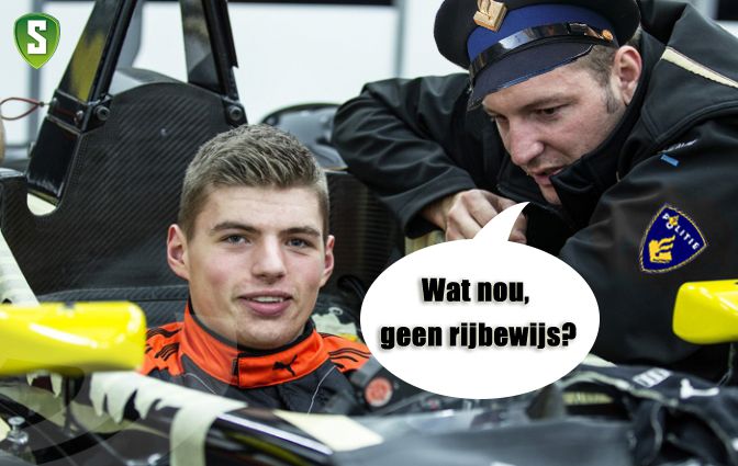 Zonder rijbewijs in een race-auto, de wondere wereld van Max Verstappen