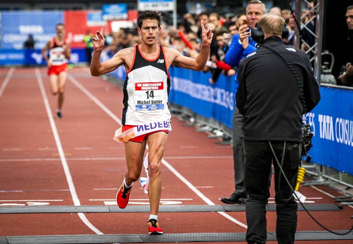 Nederlands marathon kampioen Butter had de finish bijna niet gehaald