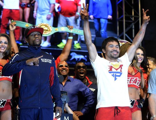 Mayweather pondje zwaarder dan Pacquiao