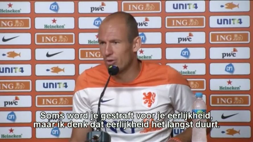 Robben vindt eerlijkheid belangrijker