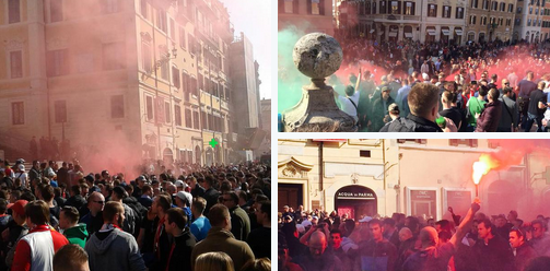 In beeld: Rome overspoeld door Feyenoord-fans