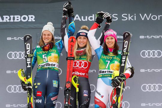 Hoppa! Mikaela Shiffrin is na wéér een overwinning keihard op weg naar record uit 1989 ⛷️