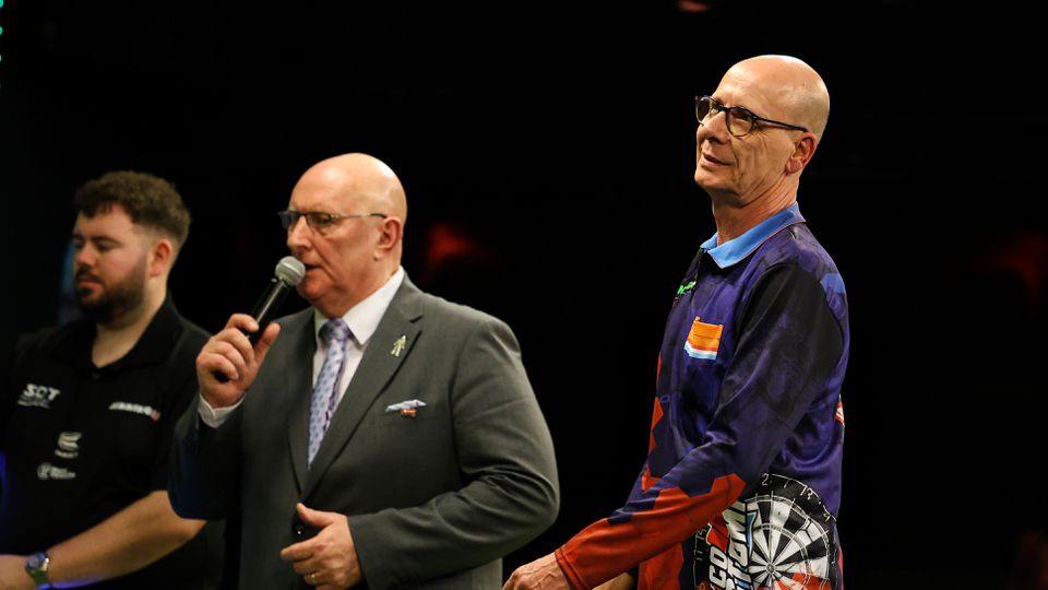 Ex-topdarter Co Stompé in actie tijdens het senioren-WK in 2023. ©PRO SHOTS/ProSportsImages