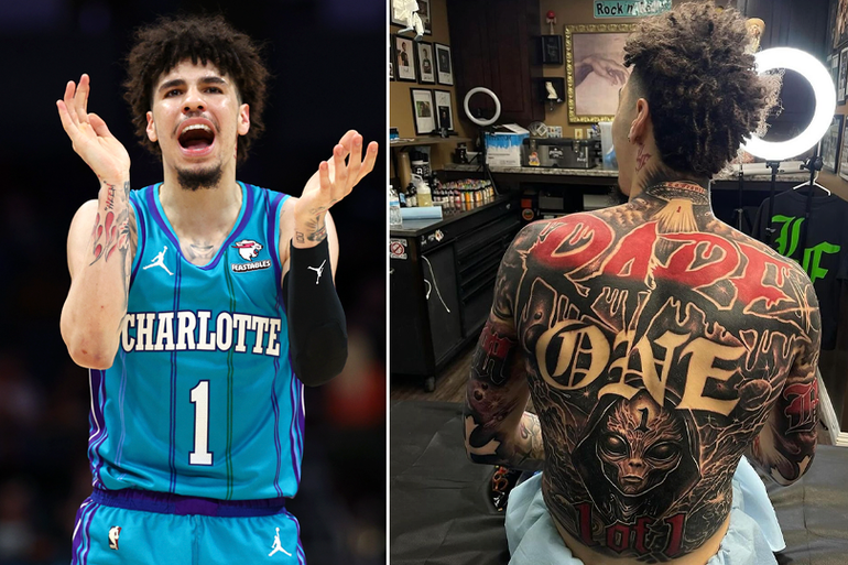 NBA-ster LaMelo Ball laat 18 uur en door 6 verschillende artiesten aan immense tattoo werken