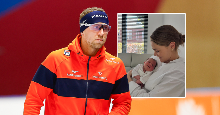 Schaatskoppel deelt naam van pasgeboren baby, toppers Joy Beune en Angel Daleman smelten bij foto's