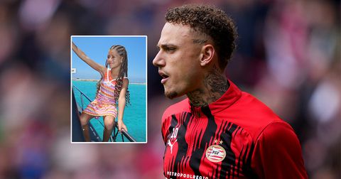 PSV'er Noa Lang viert speciale dag met zijn 'prinses'