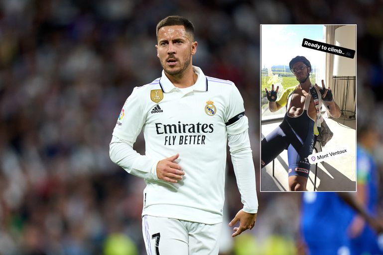 Eden Hazard beklimt iconische Mont Ventoux en beloont zichzelf met Belgisch biertje op de top