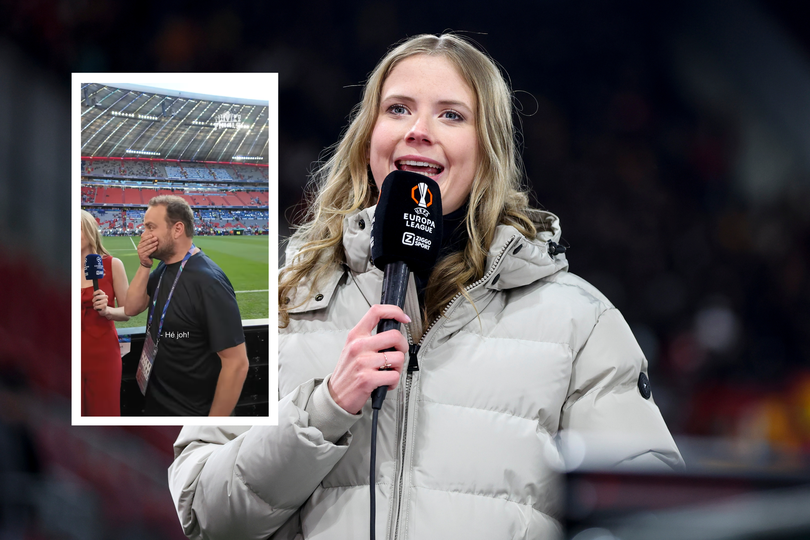 Presentatrice Noa Vahle en ex-topvoetballer Wesley Sneijder maken bekende commentator helemaal gek: 'Doe even normaal!' image