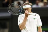 Een teleurgestelde Alexander Zverev. © Getty Images