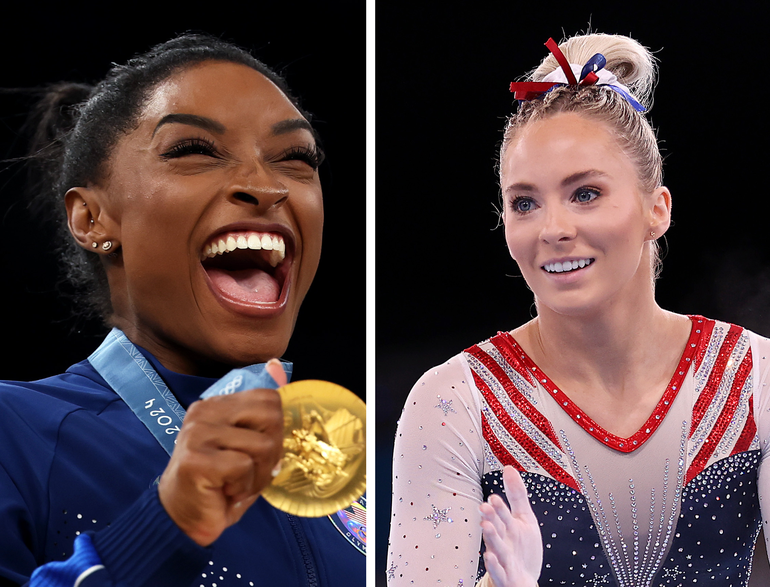 Superster Simone Biles slaat terug naar oud-collega na olympisch goud: 'Oeps, nu ben ik geblokkeerd'