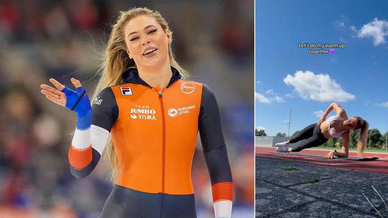 Jutta Leerdam schittert in 'olympische sferen' op atletiekbaan: 'Laten we samen mijn warming-up doen'