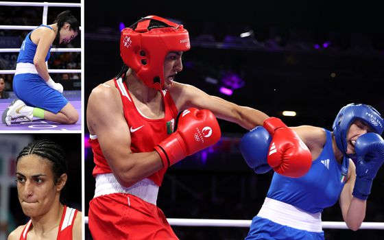 Dramatisch beeld op Olympische Spelen: huilende boksster geeft razendsnel op in omstreden gevecht