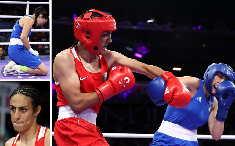 Dramatisch beeld op Olympische Spelen: huilende boksster geeft razendsnel op in omstreden gevecht