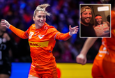 Estavana Polman is belangrijk voor Oranje, vriend Rafael van der Vaart en Jesslynn vieren mee. © Pro Shots