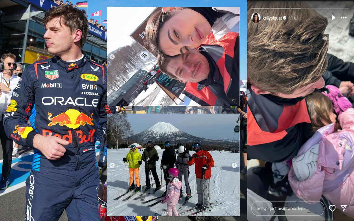 Max Verstappen geniet met vriendin Kelly Piquet en haar dochtertje Penelope in Japanse sneeuw