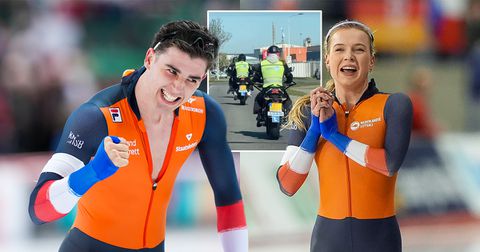 Kjeld Nuis filmt vriendin Joy Beune én teamgenoot Jenning de Boo tijdens opvallende hobby: 'Pas op allemaal'