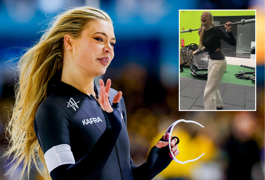 Schaatstopper Jutta Leerdam deelt hilarische beelden uit sportschool: zusje in een deuk