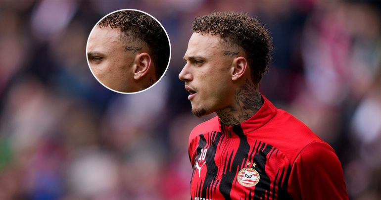 Veelbesproken PSV'er Noa Lang zet 'grote stap' en kiest voor opvallende tattoo boven oor: 'Ik heb schijt'