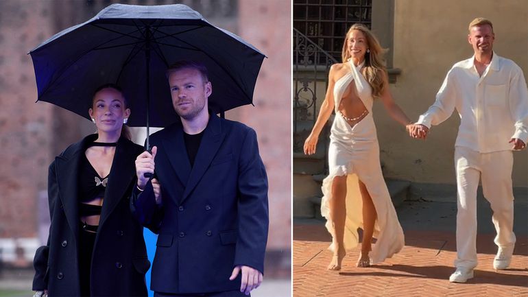Prachtige beelden van trouwdag Davy Klaassen en Laura Benschop, die een erg onthullende jurk draagt