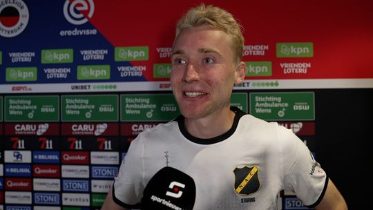 Matchwinner Casper Staring over zijn treffer die NAC naar de Eredivisie schoot