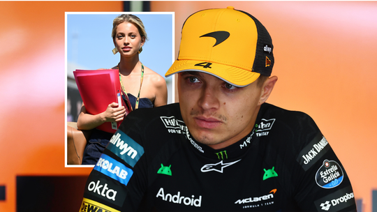 Vriendin van Formule 1-coureur Lando Norris duikt weer in z'n buurt op, dit keer met bezorgde blik