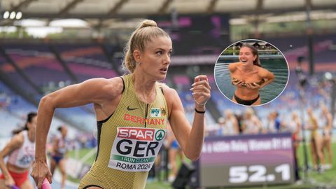 ‘Knapste atlete ter wereld’ is weer ‘helemaal verliefd’ en dat is te zien
