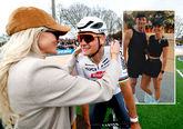 Mathieu van der Poel en Roxanne Bertels. Getty Images/Instagram